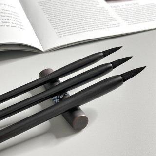 黑檀木胎毛筆三支